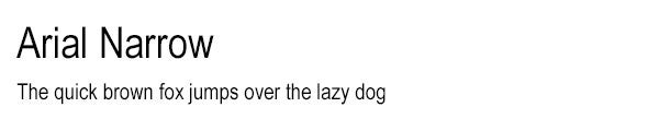 Arial Narrow font