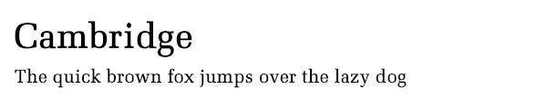 Cambridge font