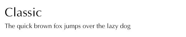 Classic font