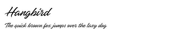 Hangbird font
