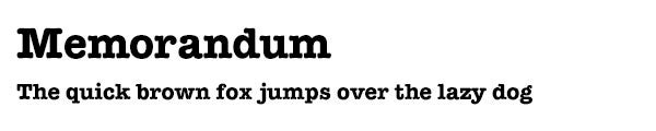 Memorandum font