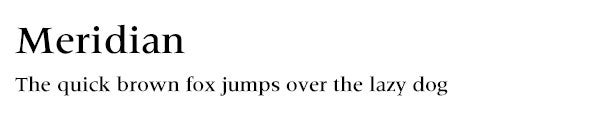 Meridian font