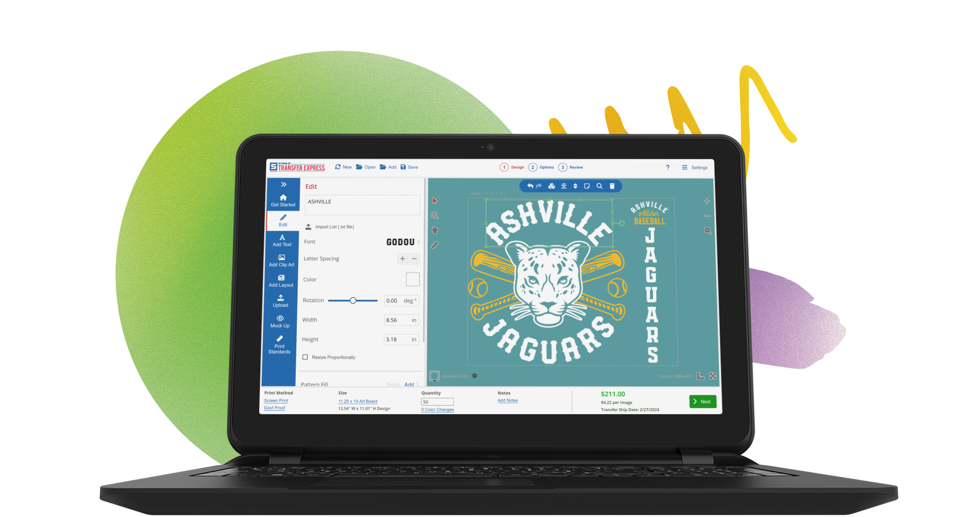 Easy View online t-shirt transfer designer